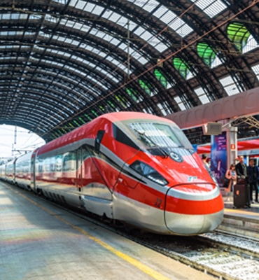 high speed train in Milan Italy