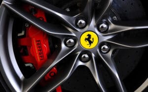 ferrari logo on a wheel