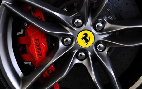 ferrari logo on a wheel