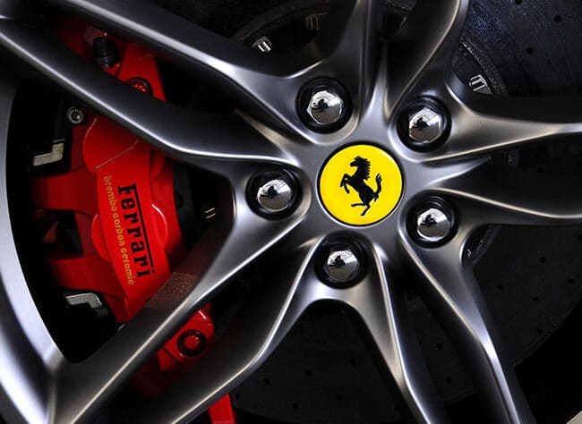 ferrari logo on a wheel