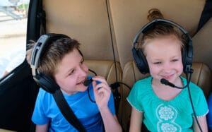 children on an helicopter