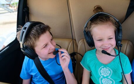 children on an helicopter