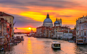 grand canal Venice at sunset