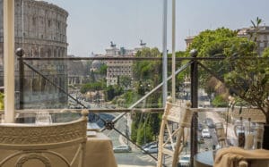 terrace in Rome view on the Colosseum