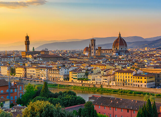 view of Florence at sunset