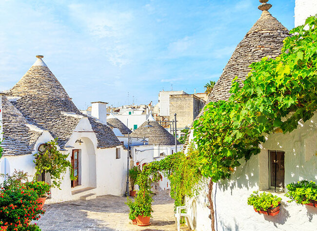 streets of Alberobello Apulia Italy