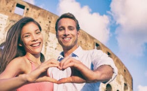 romantic couple in Rome